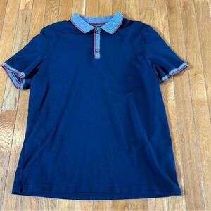 Banana Republic Men’s Large L Luxury Touch Navy Blue Short Sleeve Polo Shirt